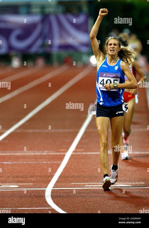 Anna Clemente Of Italy Celebrates After Crossing The Finish Line To Win