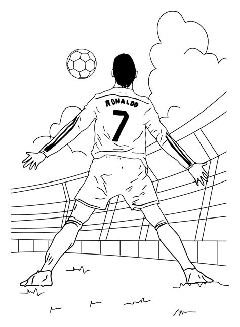 Cristiano Ronaldo Football Player Coloring Page Free Printable