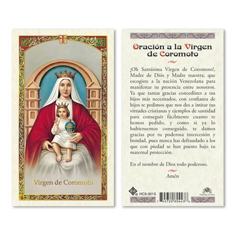 Nuestra Senora De Las Lajas Laminated Prayer Card Discount Catholic