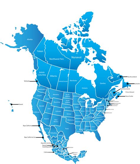 Map Of North America 2018 Map Of North America