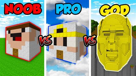 Minecraft Noob Vs Pro Vs God God House In Minecraft Animation