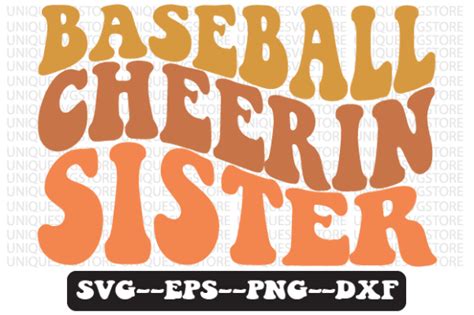 Baseball Cheerin Sister Wavy Svg Design Graphic By Uniquesvgstore · Creative Fabrica