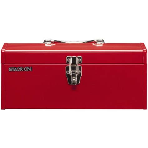 Stack On 16 In Hip Roof Steel Tool Box In Red R 516 2 The Home Depot