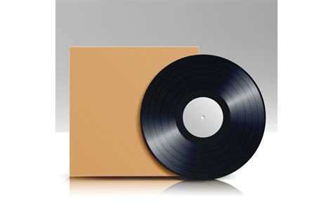 Vinyl Disc In A Case Blank Isolated White Background Realistic Empty