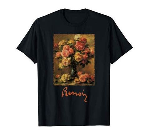 Roses In A Vase By Pierre Auguste Renoir Garden Flowers T Shirt