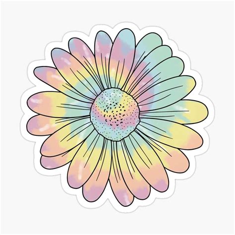 Tie Dye Flower Sticker For Sale By Deathtoprint Aesthetic Stickers