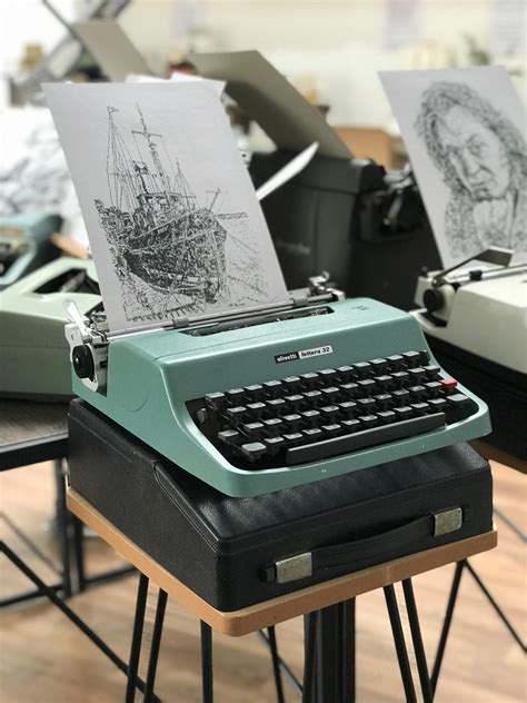 Artist Prints Landscapes And Portraits On Typewriters