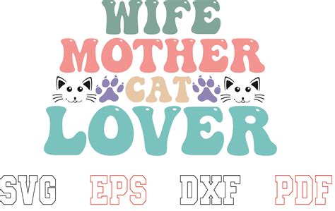 Wife Mother Cat Lover Graphic By Srsohag · Creative Fabrica