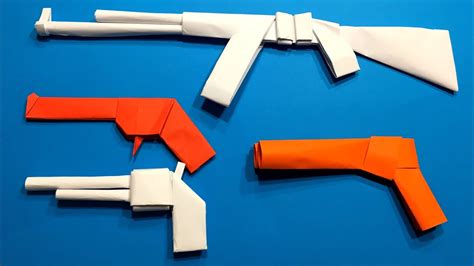 Top 5 Origami Gun How To Make A Paper Gun Pistol Rifle Easy