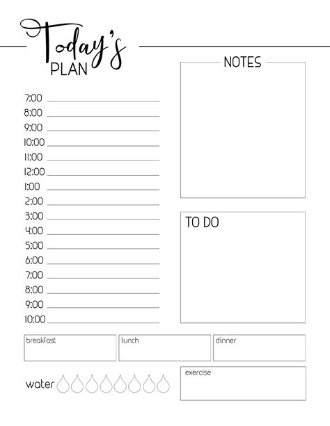 Printable Blank Daily Schedule Template