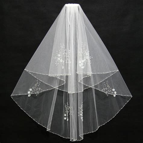 2399us Jaeden Wedding Veils Two Layers Beaded Edge With Sequins