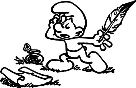 Smurfs Color Pictures Poet Smurf Coloring Page Wecoloringpage The
