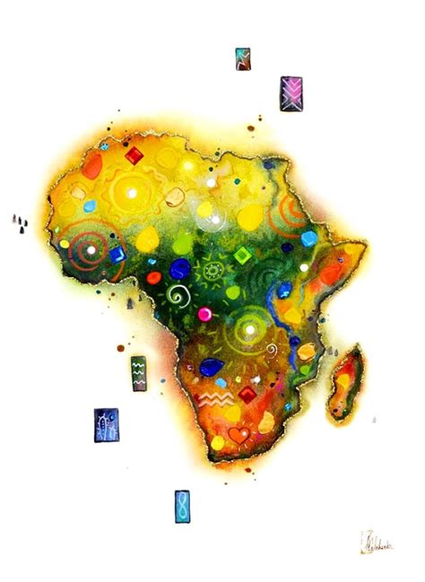 Africa Painting Africa Print Wall Decor African Map Print Etsy Italia