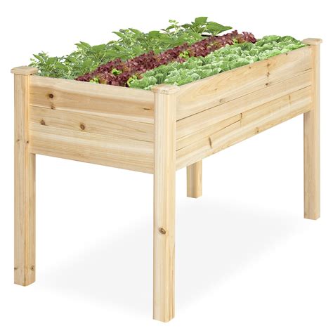 Best Choice Products 48x24x30in Elevated Wood Planter Garden Bed Box
