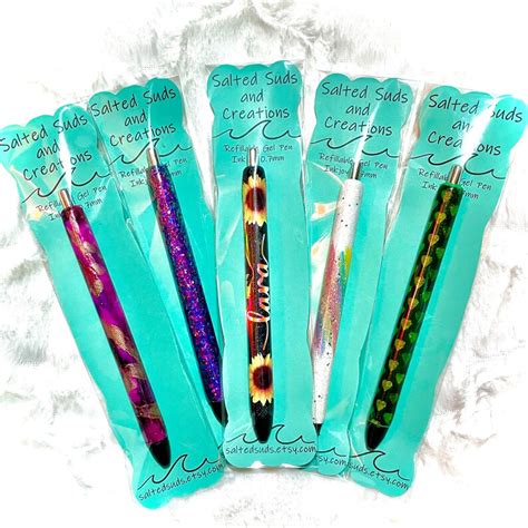 Custom Pencil Glitter Pens Custom Glitter Gel Pen Etsy