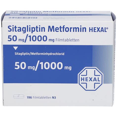 Sitagliptin Metformin Hexal 50 Mg 1000 Mg Filmtab 196 St Mit Dem E Rezept Kaufen Shop Apotheke
