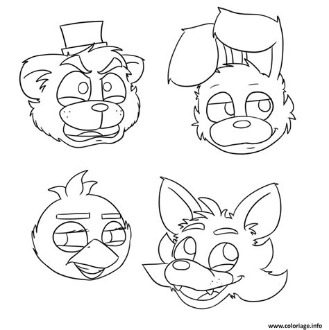 Coloriage Five Nights At Freddys Fnaf Bonnie Foxy Mangle Coloring Pages