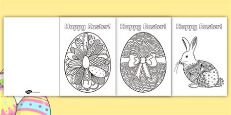 Adult Colouring Mindfulness Easter Cards Teacher Made