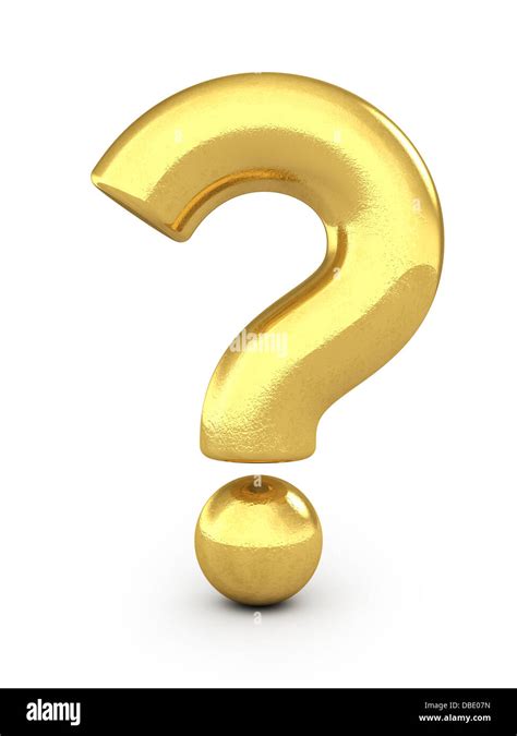 Gold Question Mark Isolated On White Stock Photo Alamy