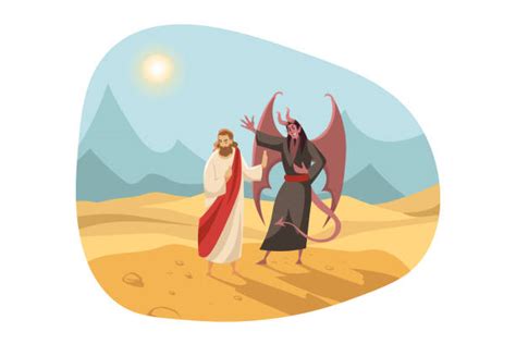 Jesus And Satan Illustrations Royalty Free Vector Graphics And Clip Art Istock