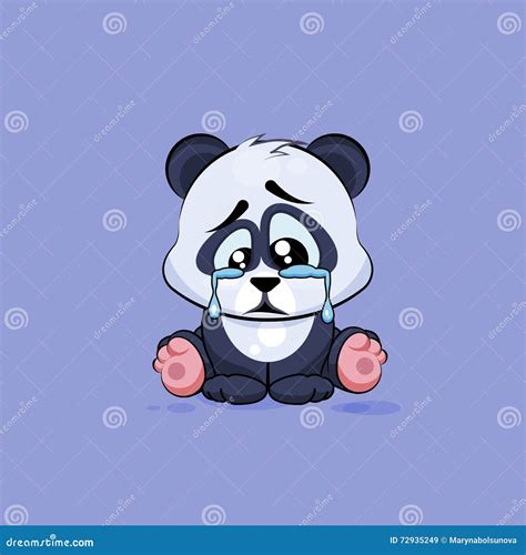 Illustration Emoji Character Cartoon Sad And Frustrated Panda Crying
