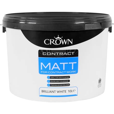 Emulsion paints are less toxic as compared to other oil based paints and almost all manufacturer companies claim that it emulsion paints are ideal for ceilings and walls because it is thick and easy to apply. Crown Contract Matt Emulsion Paint 10L Brilliant White