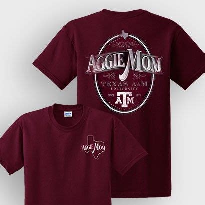 Texas A M Proud Aggie Mom Maroon Gildan T Shirt Shirts Mens Tops Tent Sale