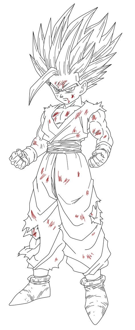 Ssj 2 Gohan Line Art Png By Tattydesigns On Deviantart