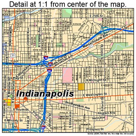 Indianapolis City Balance Indiana Street Map 1836003