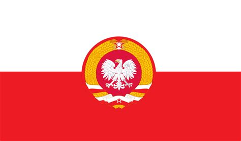 Socialist Poland Flag With Emblem Rleftistvexillology
