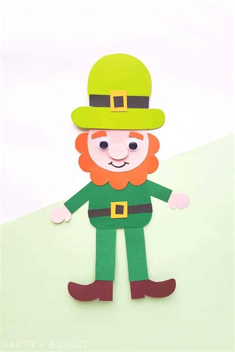 Free Printable Leprechaun Template Easy St Patrick S Day Paper Craft Party Bright