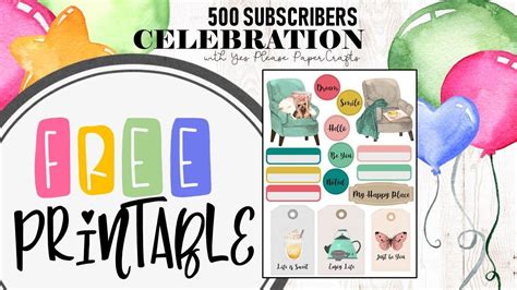 Yes Please Papercrafts 500 Subscriber Freebie Be You Printable