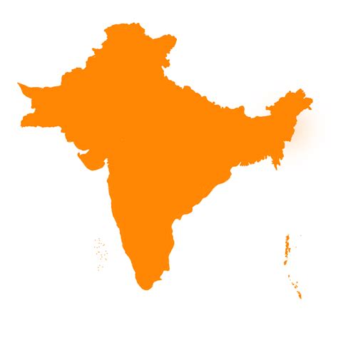 An Orange Map Of India On A White Background