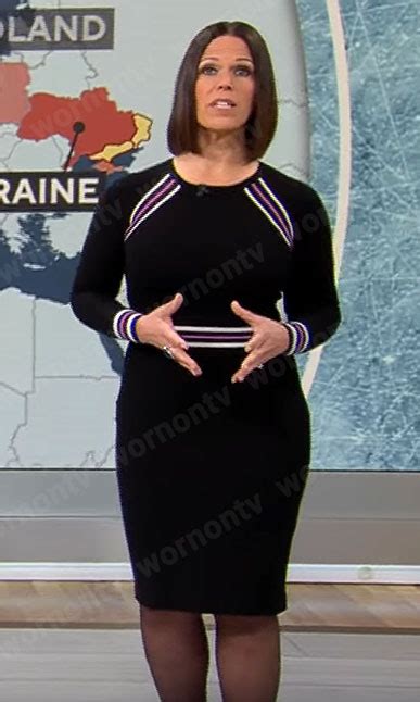 Wornontv Dana Jacobson’s Black Dress With Striped Details On Cbs Mornings Dana Jacobson