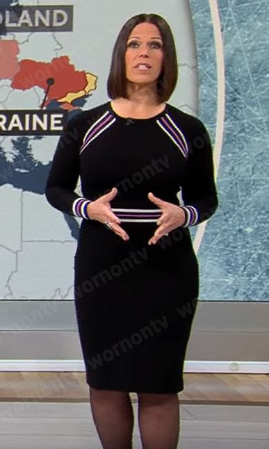 Wornontv Dana Jacobsons Black Dress With Striped Details On Cbs