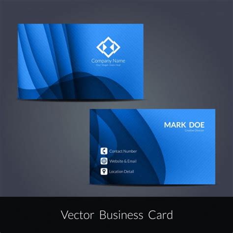 Blue Wavy Business Card Design Ai Eps Vector Uidownload