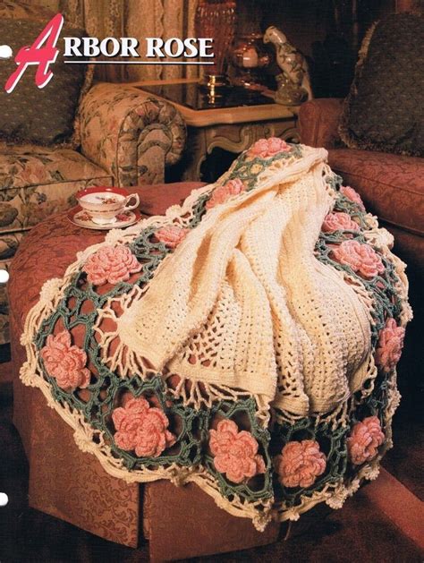 Arbor Rose Annies Attic Crochet Afghan Pattern Instruction Leaflet