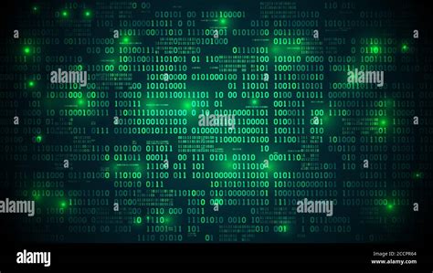 Abstract Futuristic Cyberspace With Binary Code Matrix Background With