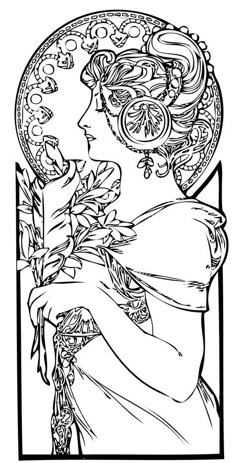 Line Art Nouveau By E Designer On Deviantart Illustration Gamla