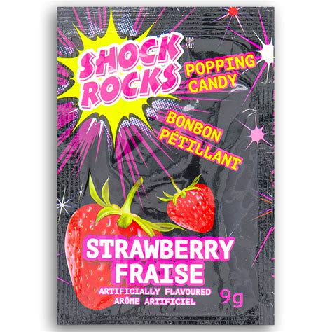Shock Rocks Popping Candy Strawberry 9g 24 Pack Iwholesalecandyca