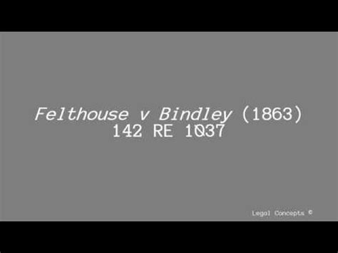 Felthouse V Bindley Case Summary Youtube