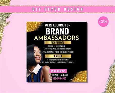 This Item Is Unavailable Etsy Brand Ambassador Flyer Social Media