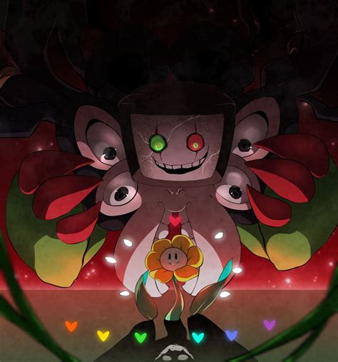 Really, omega flowey is just intimidating. UT fanart - Flowey and Omega Flowey | Undertales, Flores ...