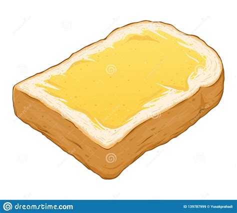 Two Slice Toasted Bread Isolated On White Cartoon Vector