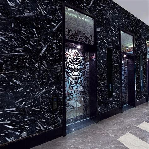 Nero Fossil Marble Boasts Glints Of Fossil On Dramatic Black Facade