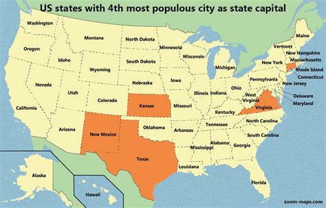 Relative Population Ranking Of Us State Capitals Zoom Maps Gambaran