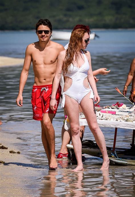 Lindsay Lohan In Swimsuit At The Beach In Mauritius 06212016 Hawtcelebs