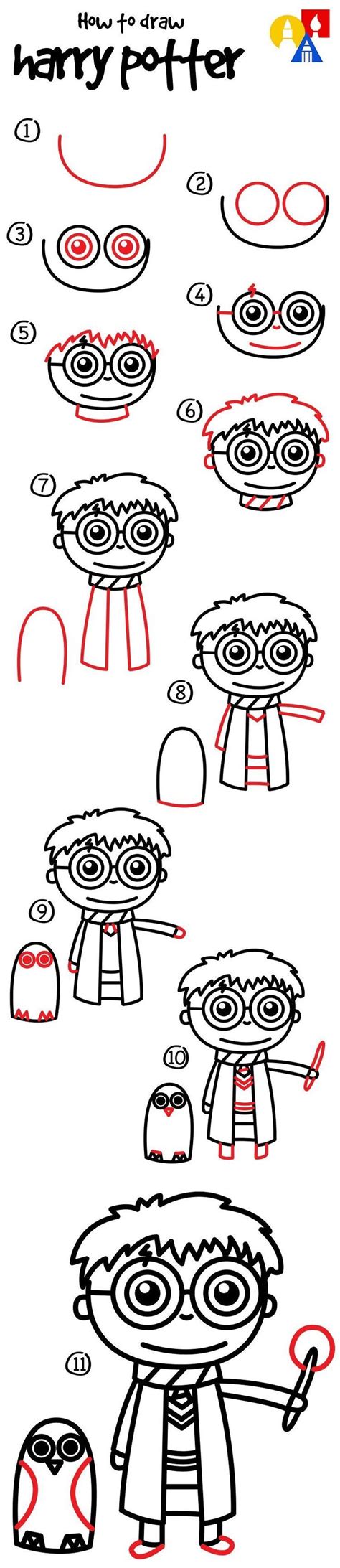 Harry potter is the main protagonist of the harry potter series. Tuto Dessin Facile Harry Potter - Dessin Facile