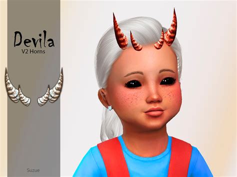 Devila Toddler Horns V2 By Suzue From Tsr • Sims 4 Downloads