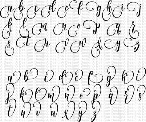 Alphabet Svg Fonts Cutfile Modern Calligraphy Svg Handwritten Etsy Images